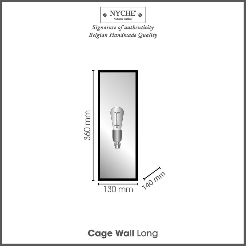 Cage wall long Brass Dark