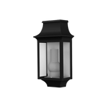 Roger Pr. LP 1 wandlamp, zwart met helder glas