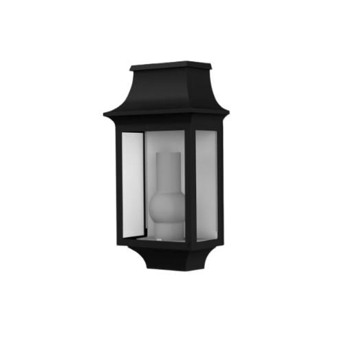 Roger Pr. LP 1 wandlamp, zwart met helder glas